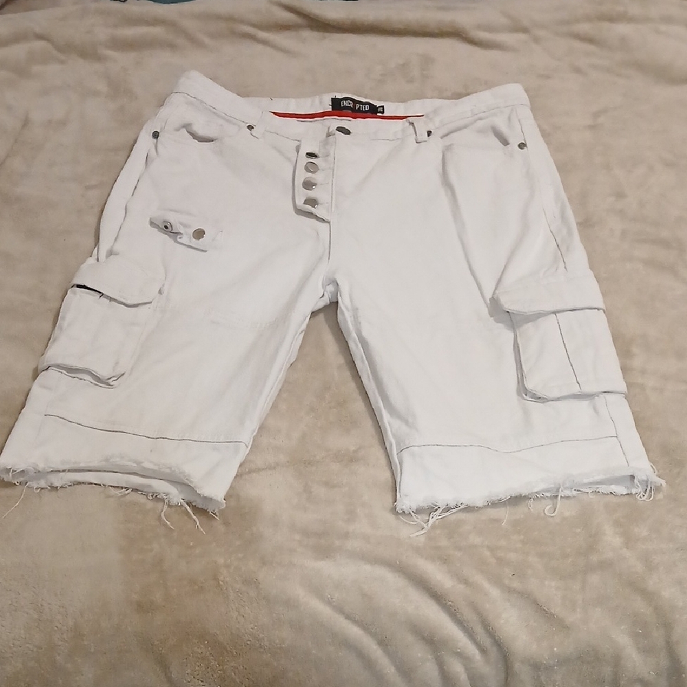 Men's White Cargo Shorts